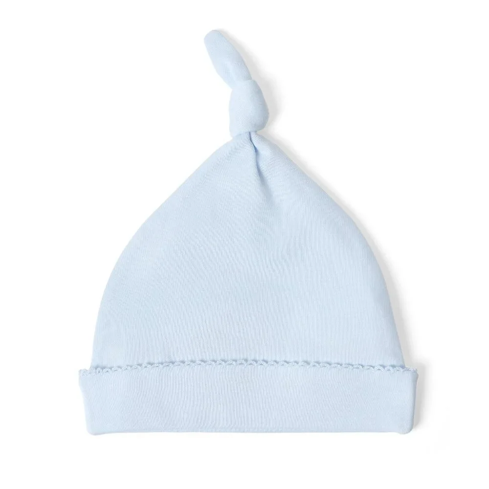 Classic Baby Top Knot Hat in Pima Cotton Blue